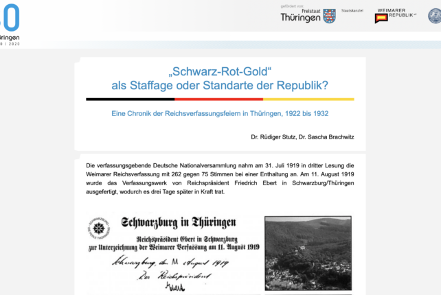 Projekt „Reichsverfassungsfeiern in Thüringen 1922-1932“